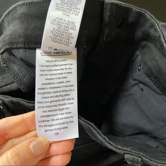 Good American Good Legs Step Hem Skinny High Rise Jeans in Black 00/24 NWOT - Picture 11 of 11